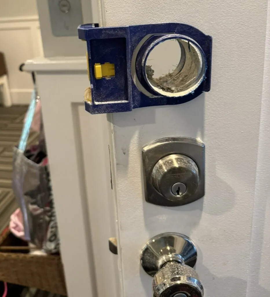 boring new lock hole foe extra security